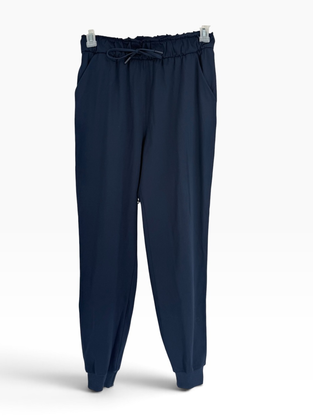 Lululemon Stretch High-Rise Joggers Full Length Navy Blue Size 8 Pull-on Nylon